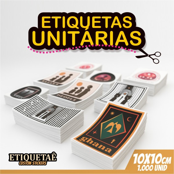 Etiquetas unitárias 1.000 unidades 10x10cm