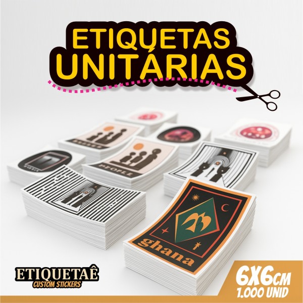 Etiquetas unitárias 1.000 unidades 6x6cm